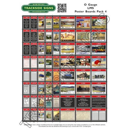 LMS Poster Board Sheets Pack 4 O Gauge