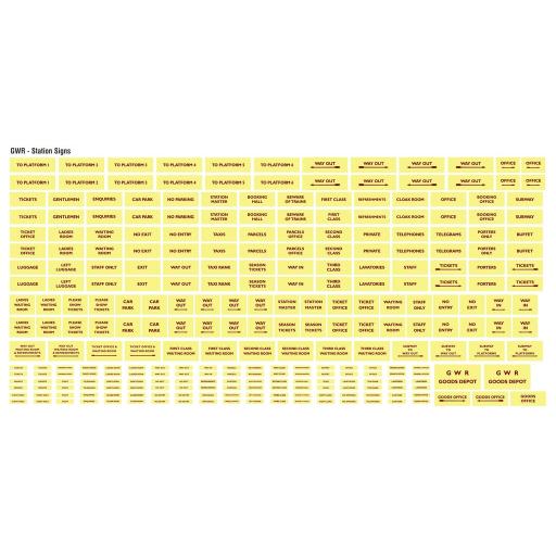 GWR (Cream and Maroon) General Station Signs - OO Gauge