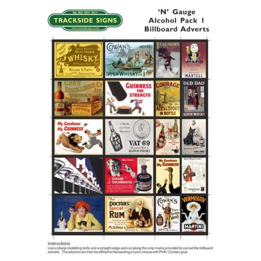 Alcohol - Billboard Sheets - N Gauge