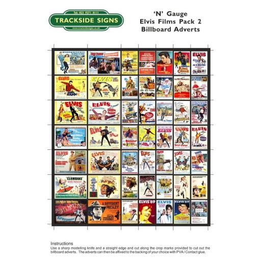 Elvis Films Billboard Sheet Pack 2 - N Gauge