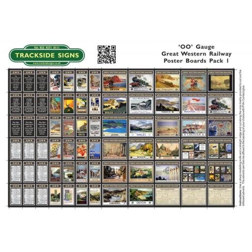 GWR - Poster Board Sheets Pack 1 - OO Gauge