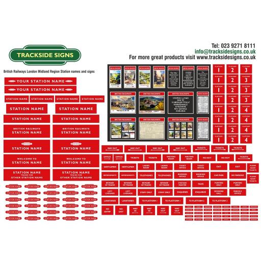 British Railways London Midland Region Small Station Sign Packs - OO Gauge