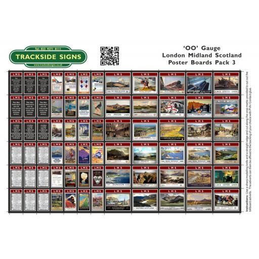 LMS Station Poster Board Sheets Pack 3 - 'OO' Gauge