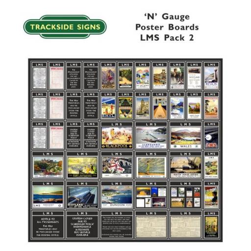 Die Cut LMS Poster Boards (Black) Pack 2 - N Gauge