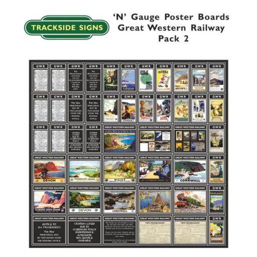 Die Cut GWR Poster Boards (Black) Pack 2 - N Gauge