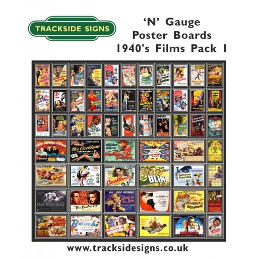 Die Cut 1940's Films Poster Boards - N Gauge