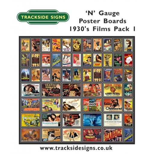 Die Cut 1930's Films Poster Boards - N Gauge