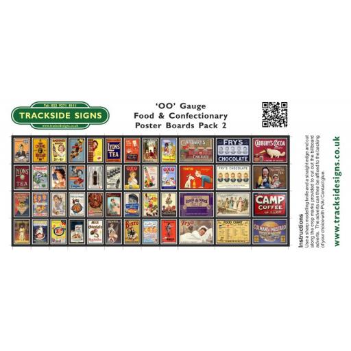 Food & Confectionary Station Poster Board Sheets Pack 2 - 'OO' Gauge