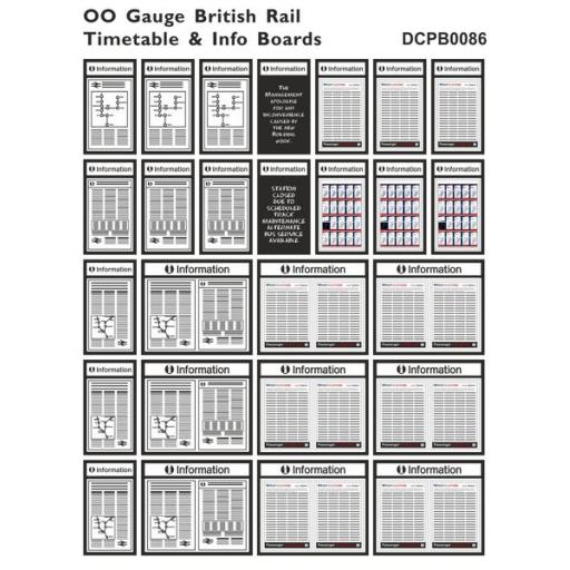 Die Cut British Rail Timetables OO Gauge