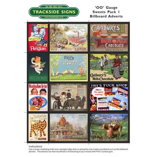 Sweets Billboard Sheets Pack 1 - 'OO' Gauge