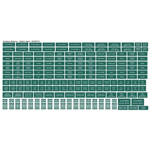 Southern Railway (Dark Green) General Station Signs - OO Gauge