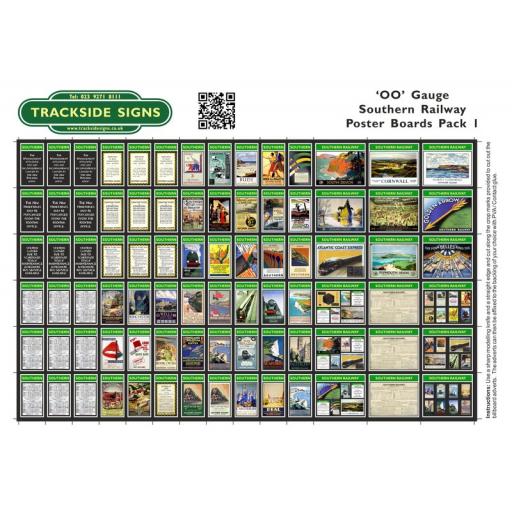 Southern Railway - Poster Board Sheets Pack 1 - OO Gauge