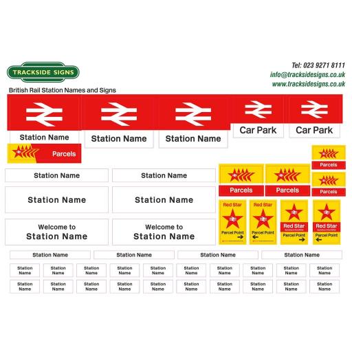 British Rail - Full Station Sign Set - O Gauge