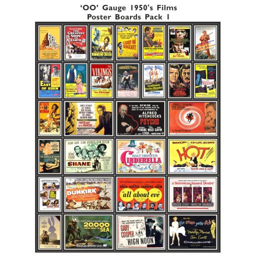 1950's Films Poster Boards Pack 1 - OO Gauge