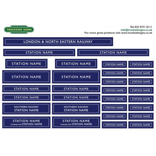 LNER - Station Name Signs - O Gauge - 4 Colour Options Available