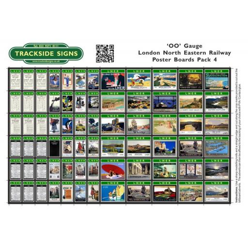 LNER - Poster Board Sheets Pack 4 - OO Gauge