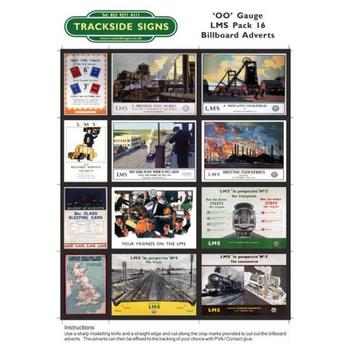 LMS Billboard Sheets Pack 16 - 'OO' Gauge