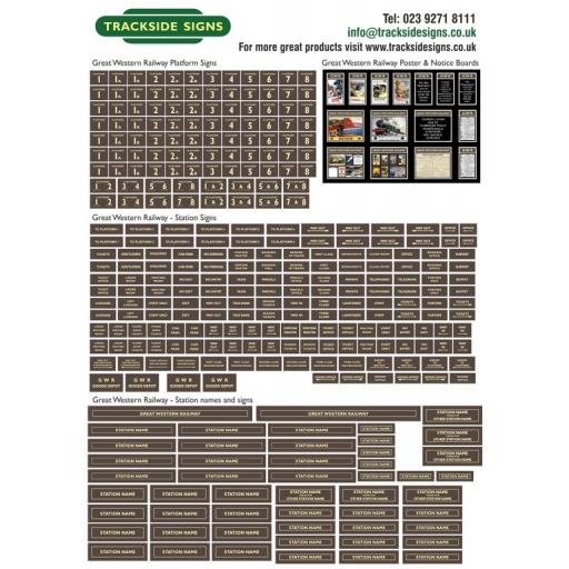 GWR Full Station Sign Sets - N Gauge