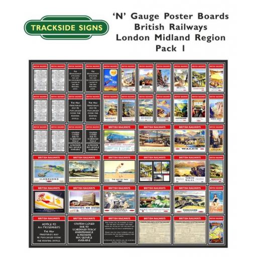 Die Cut British Railways London Midland Region Poster Boards - N Gauge