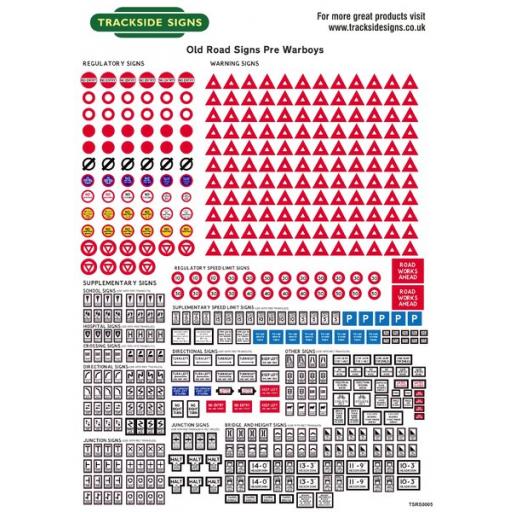 Pre 1960s Road Signs (Full Set) - OO Gauge
