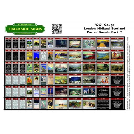 LMS Station Poster Board Sheets Pack 2 - 'OO' Gauge