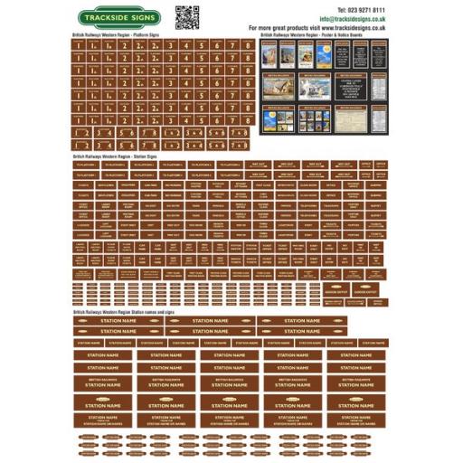 British Railways Western Region Station Signs Full Set - OO Gauge