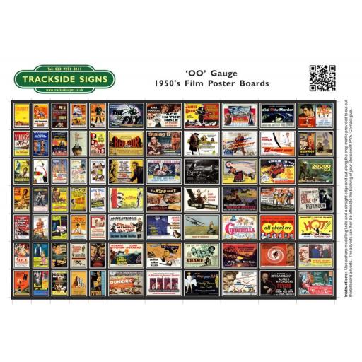 1950's Films Station Poster Board Sheets - 'OO' Gauge