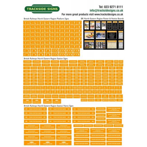 British Railways North Eastern Region Full Station Sign Sets - N Gauge