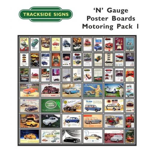 Die Cut Motoring Poster Boards - N Gauge