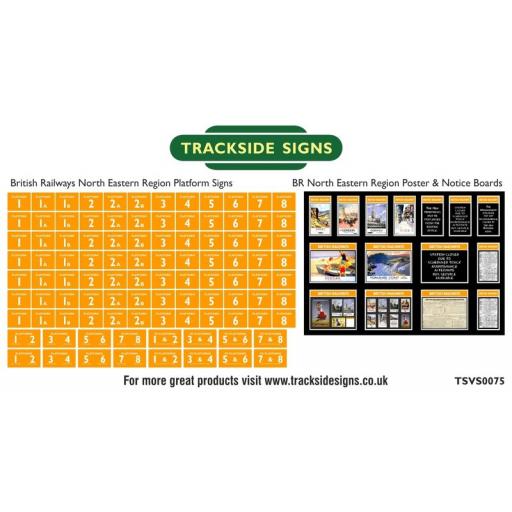 British Railways North Eastern Region Platform Numbers and Posterboards - N Gauge