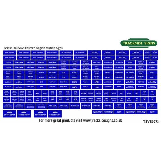 British Railways Eastern Region General Station Signs - N Gauge