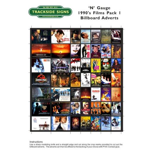 1990's Films Billboard Sheets Pack 1 - 'N' Gauge