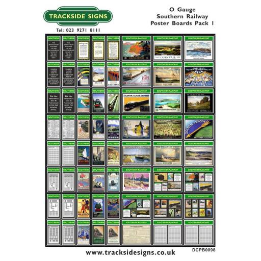 Die Cut Southern Railway Poster Boards Pack 1 (Green & White) - O Gauge