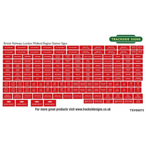 British Railways London Midland Region General Station Signs - N Gauge