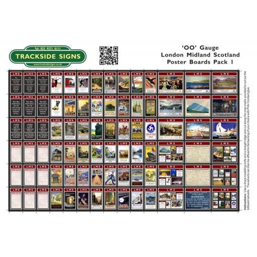 LMS Station Poster Board Sheets Pack 1 - 'OO' Gauge