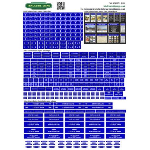 British Railways Eastern Region Station Signs Full Set - OO Gauge