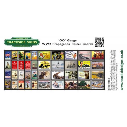 WW2 Propaganda Station Poster Board Sheets - 'OO' Gauge