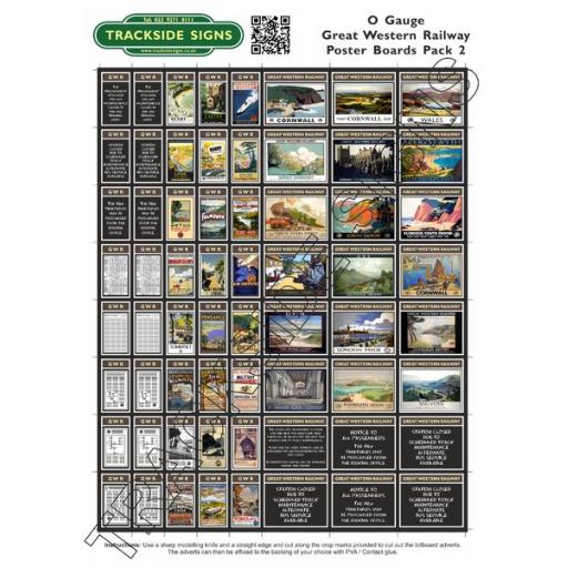 GWR Poster Board Sheets Pack 2- 'O' Gauge