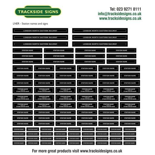 LNER (Black) Station Name Signs - N Gauge