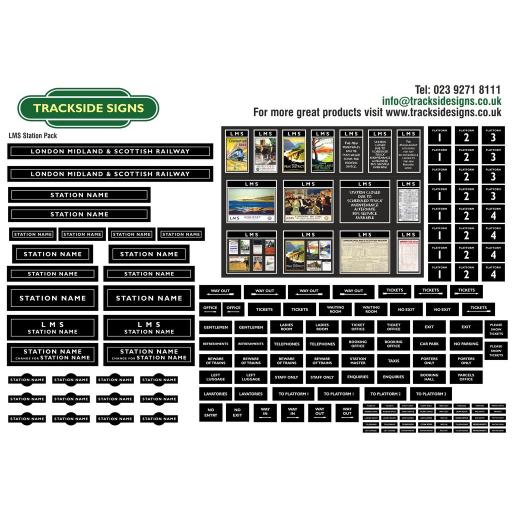 LMS (Black) Small Station Sign Packs - OO Gauge