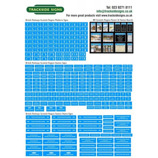 British Railways Scottish Region Full Station Sign Sets - N Gauge