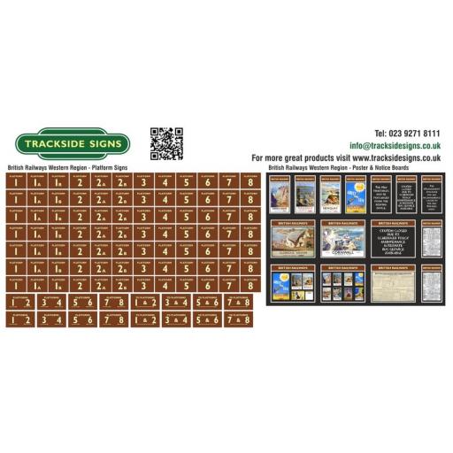 British Railways Western Region Platform Numbers and Posterboards - OO Gauge